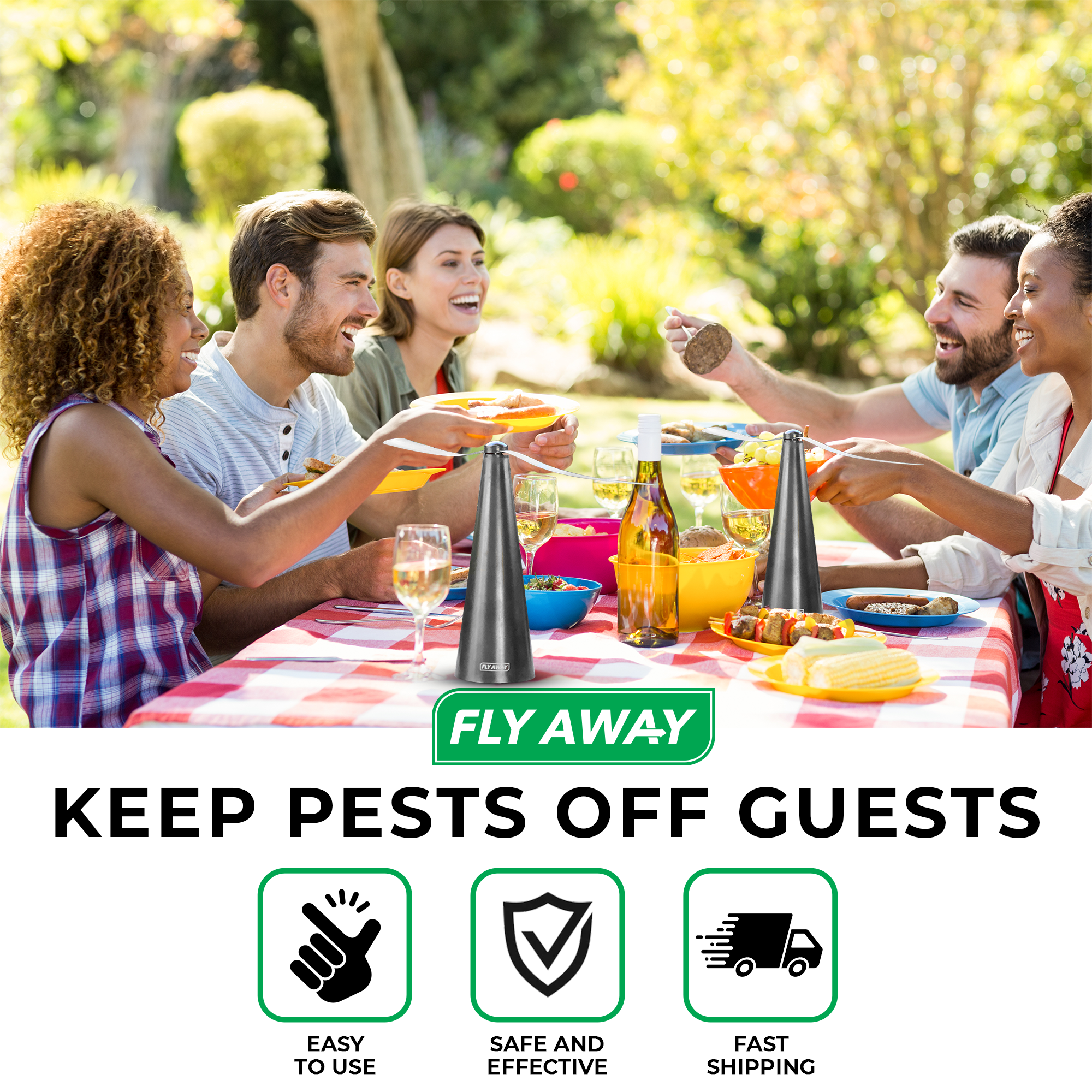 3 - Pack Fly, Mosquito, and Pest Repellent Fan - Fly Away Products