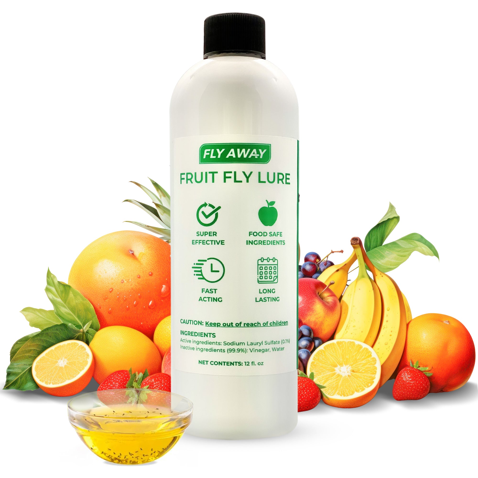 Fly Away Fruit Fly Trap Kit and 12 oz Refill Lure - Fly Away Products