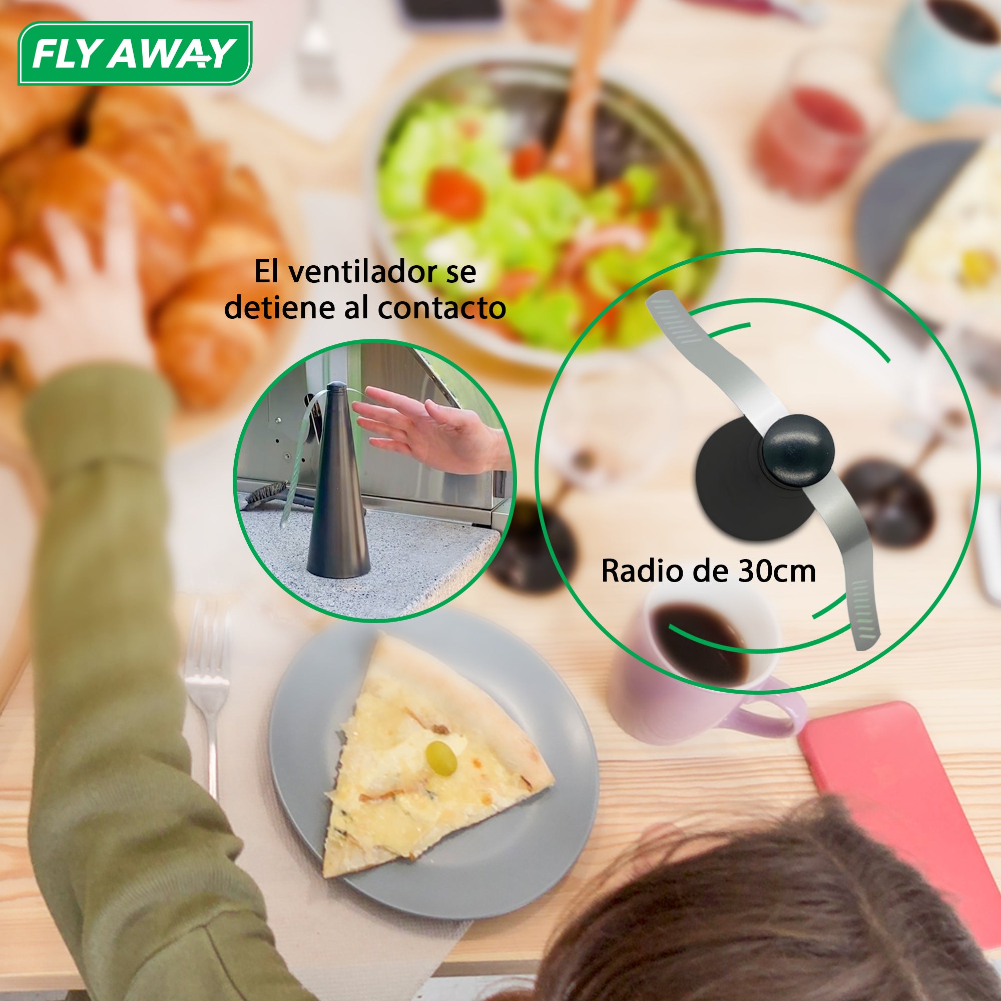 2 - Pack Abanico Repelente de Moscas, Mosquitos y Plagas - Fly Away Products