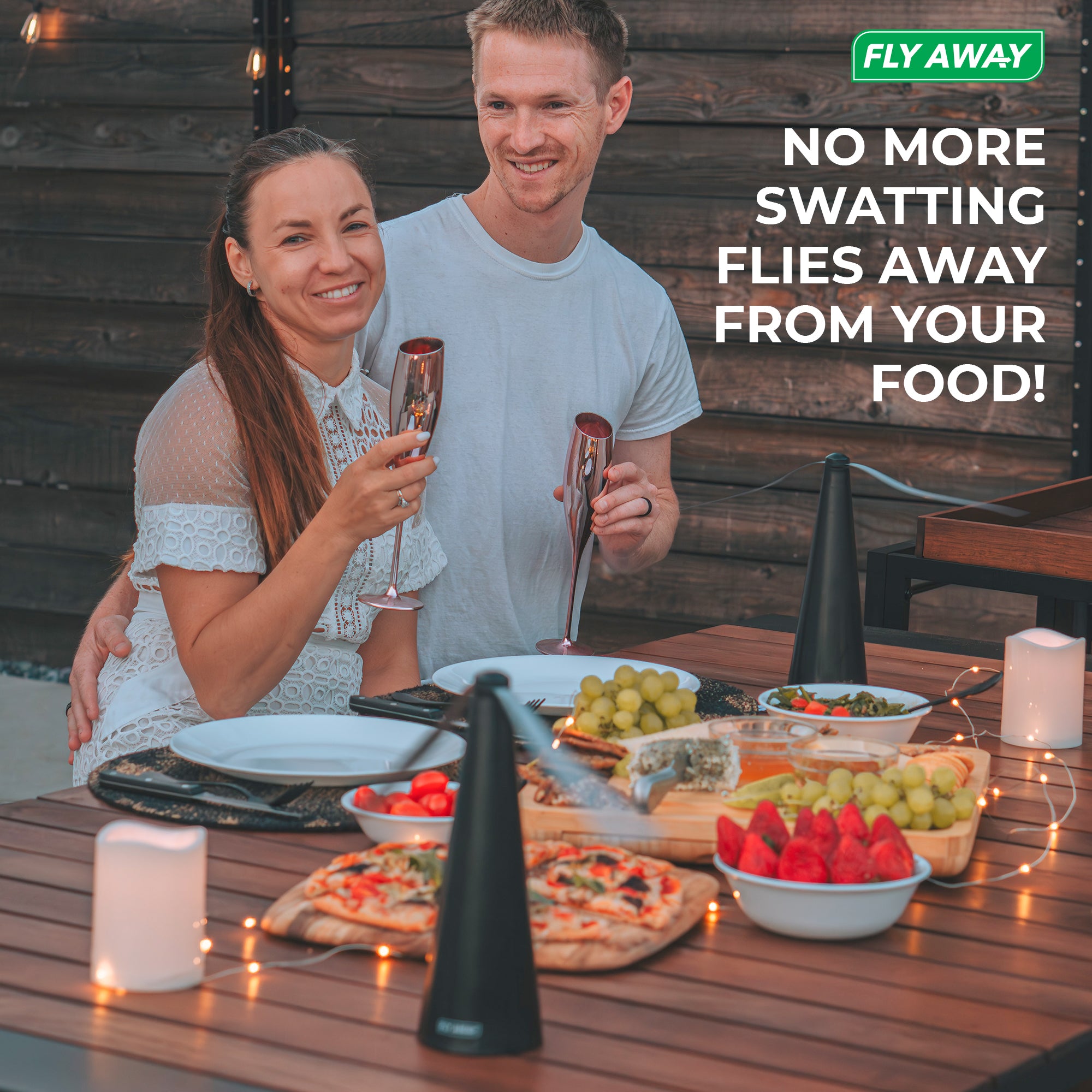 Fly Away Tabletop Fly Fans - Repel Flies and Other Flying Pests Away from Food & Drinks - Fly Away Products