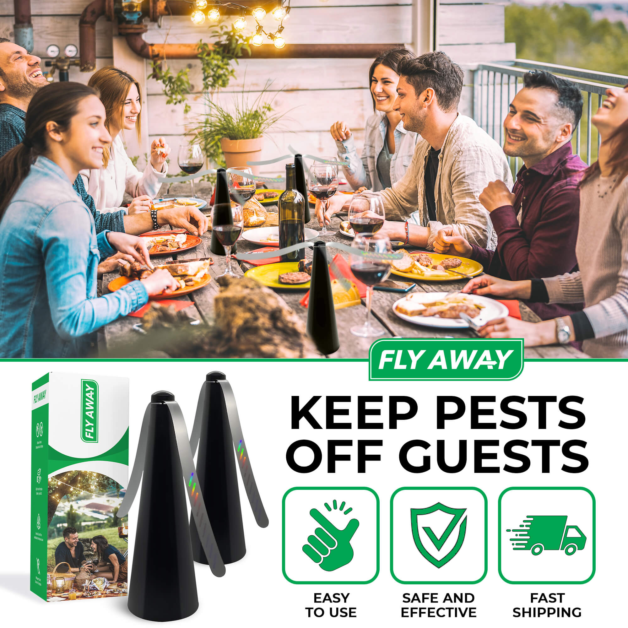 2 - Pack Fly, Mosquito, and Pest Repellent Fan - Fly Away Products