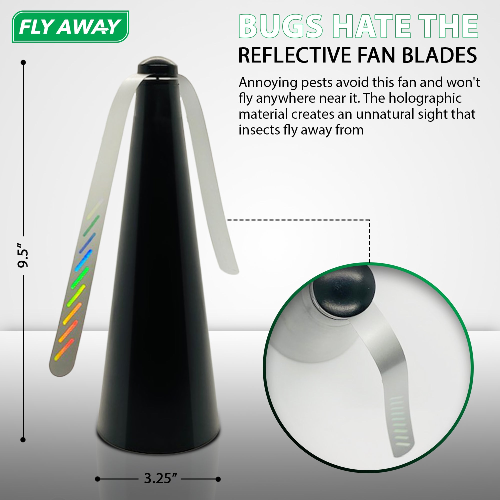 Fly Away Tabletop Fly Fans - Repel Flies and Other Flying Pests Away from Food & Drinks