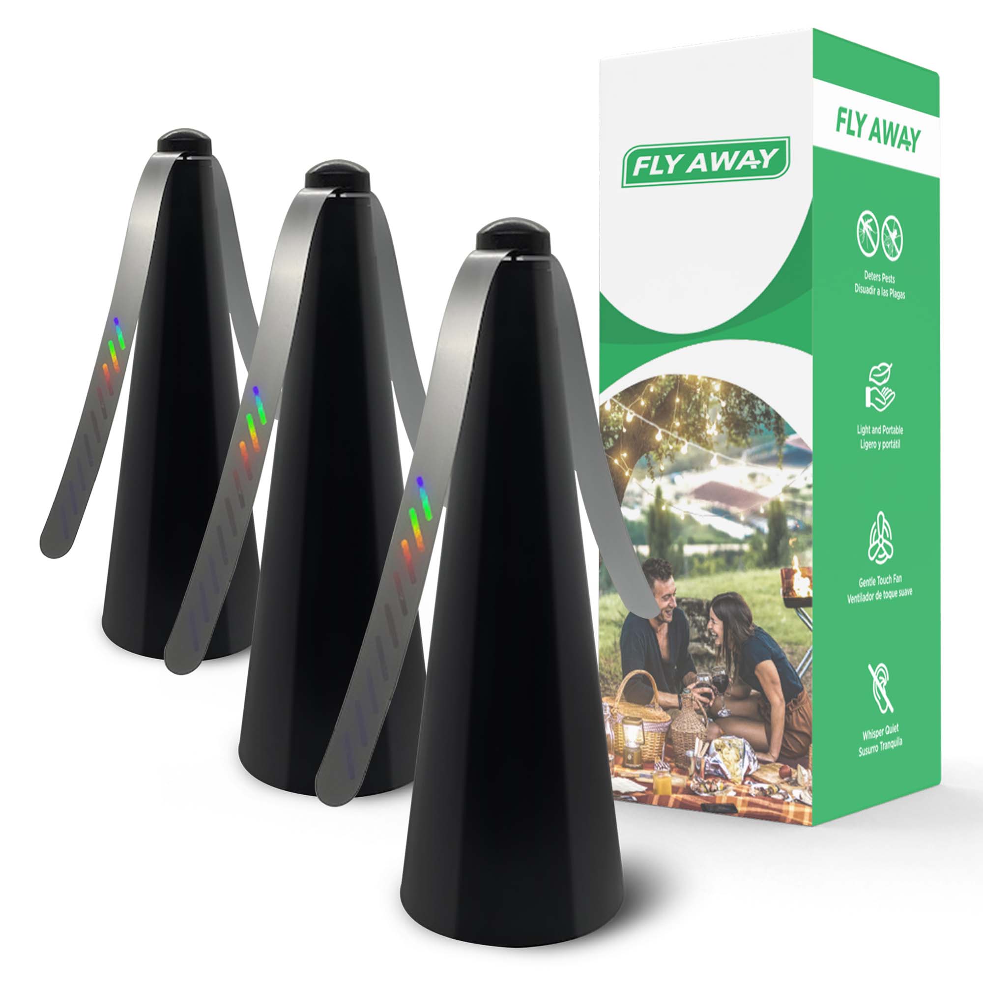 Fly Away Tabletop Fly Fans - Repel Flies and Other Flying Pests Away from Food & Drinks