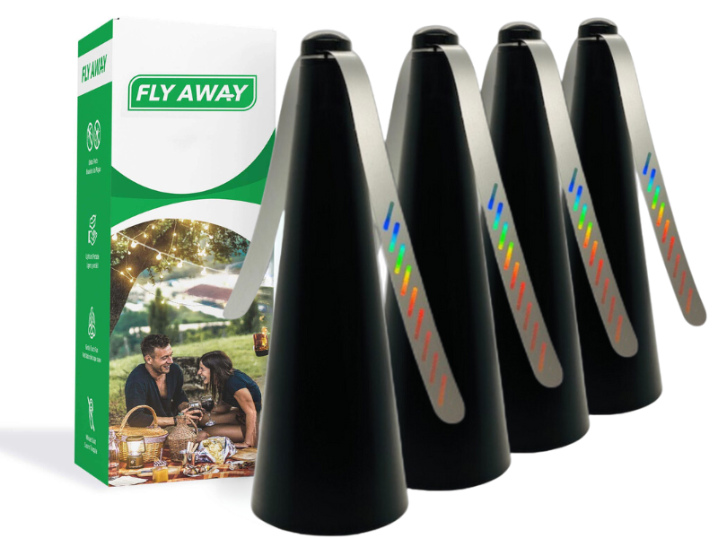 4 Pack Fly Away Product - Fly, Wasp, Bee, and other Moscas Tabletop  Pest Repellent Fan. - Fly Away Products
