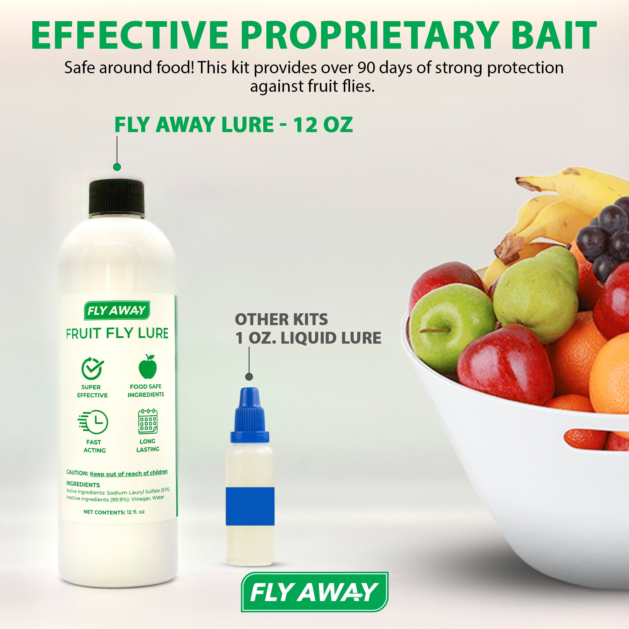 Fly Away Fruit Fly Trap Kit and 12 oz Refill Lure - Fly Away Products