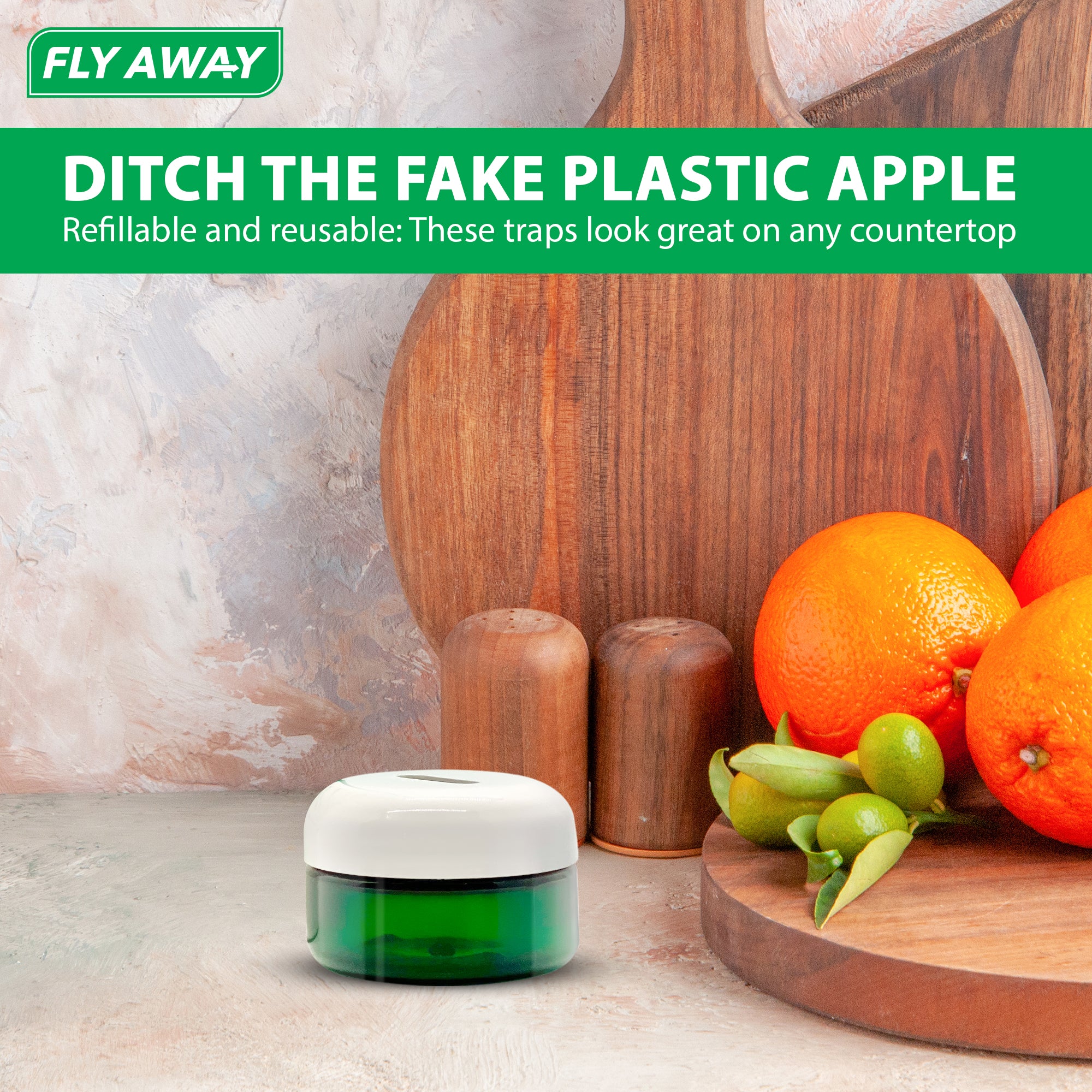 FlyFix Fruit Fly Trap for Indoors - Gnat and Effective Fruit Fly Trap -  Easy to Use - Best for Kitchen, Dining Areas - use Food as Lure Attractants