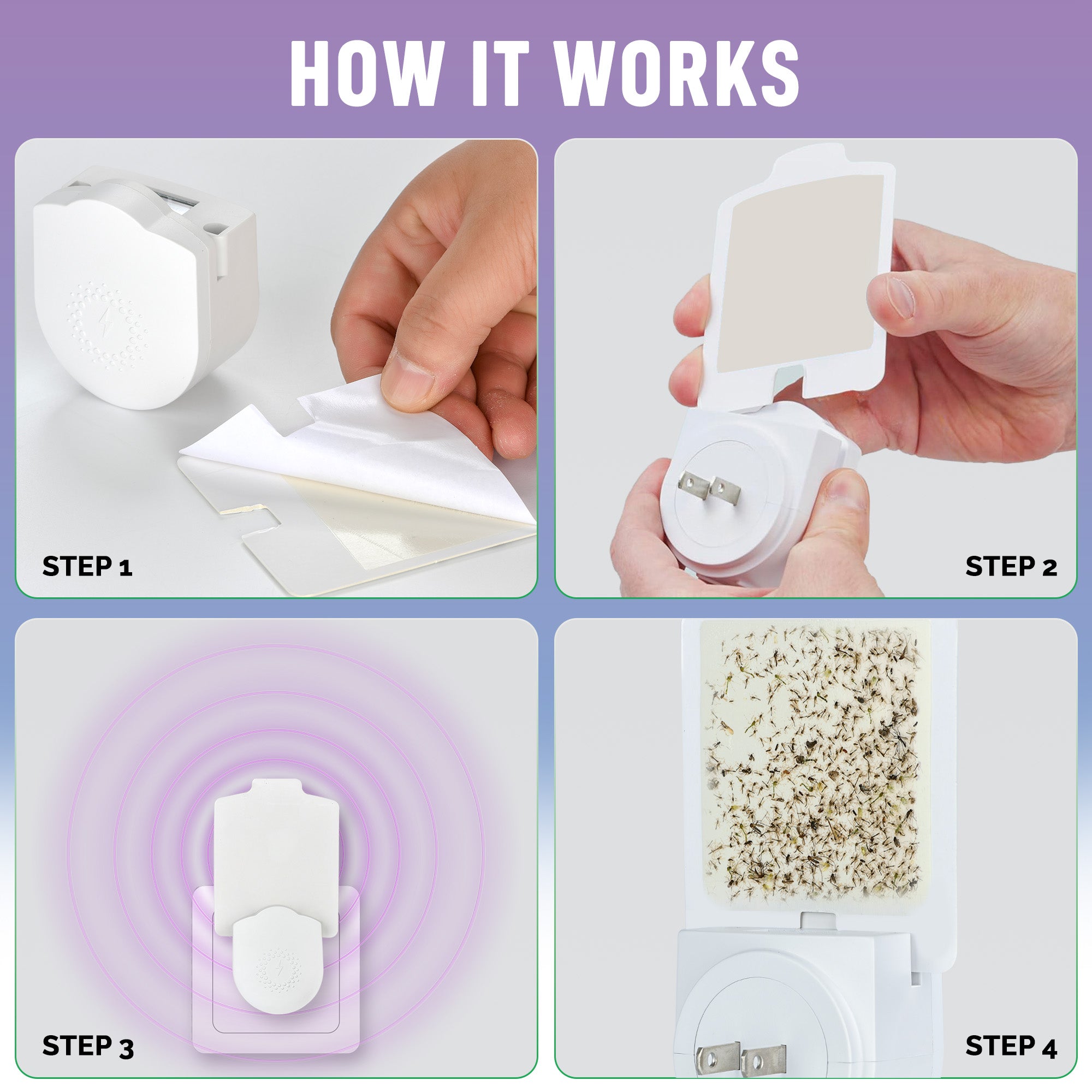 Fly Away UV Light Trap for Fruit Flies, Gnats & Mosquitoes – Indoor Plug-In Insect Trap with 395nm UV Light and 6 Refills - Fly Away Products