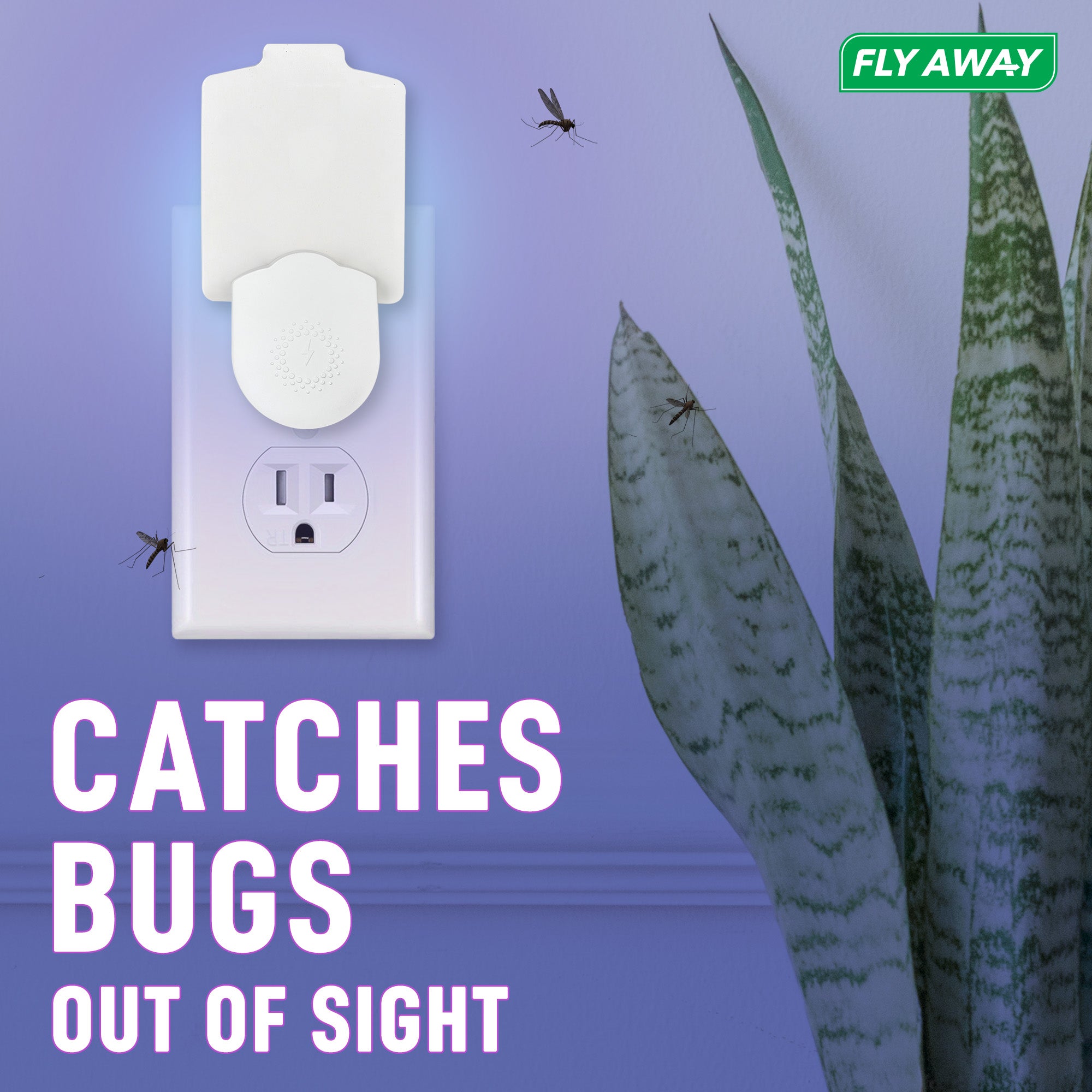 Fly Away UV Light Trap for Fruit Flies, Gnats & Mosquitoes – Indoor Plug-In Insect Trap with 395nm UV Light and 6 Refills - Fly Away Products