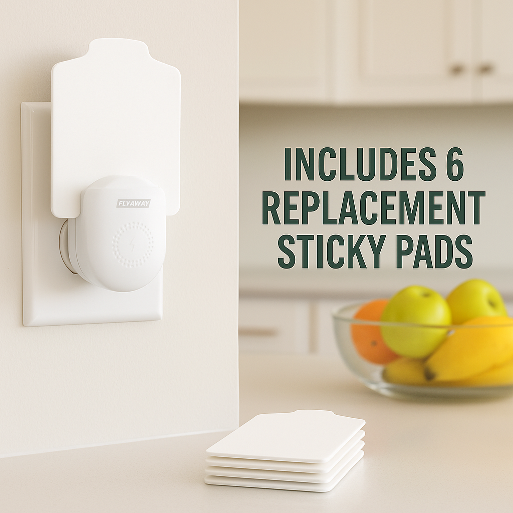 Fly Away UV Light Trap for Fruit Flies, Gnats & Mosquitoes – Indoor Plug-In Insect Trap with 395nm UV Light and 6 Refills - Fly Away Products